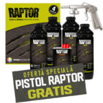 Vopsea Raptor Neagră / Negru kit 3.8 Litri + Pistol Gratuit