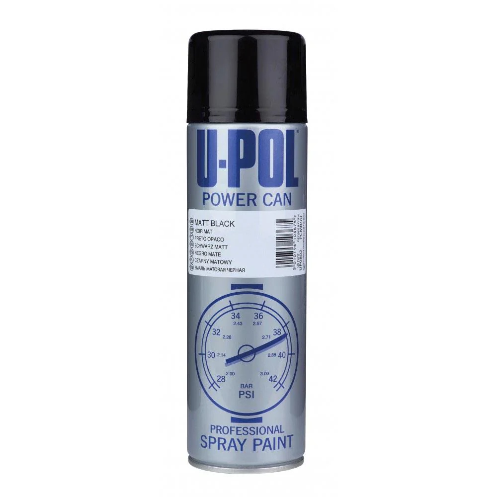 upol_power_can_matt_black_1800x1800 SPRAY VOPSEA NEGRU MAT/LUCIOS, 1K U-POL, 500 ML - imagine 1